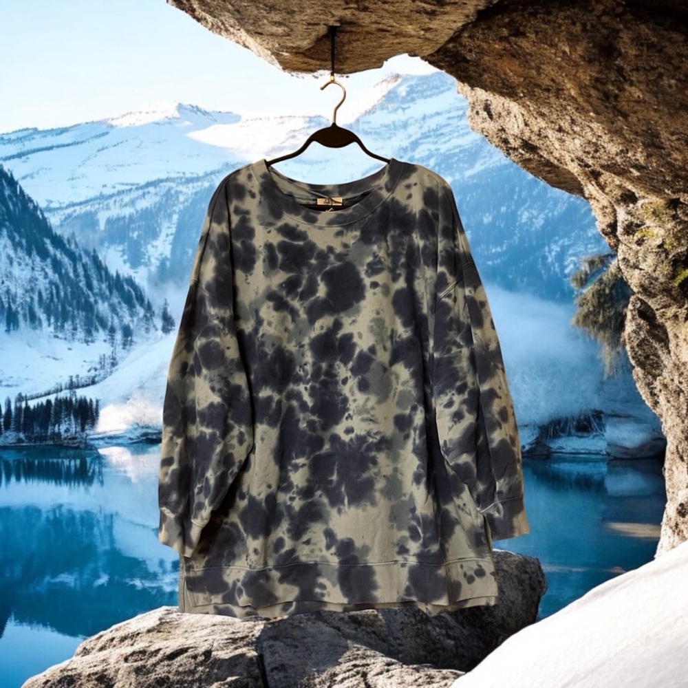 Style & Co. Multi Blue Tie Dye Sweatshirt